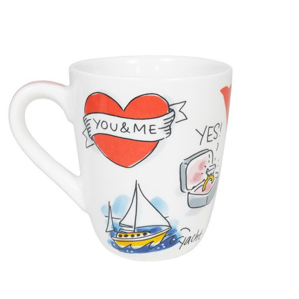 BECHER Love Letter Y in Bunt - 350 ml - Multicolor, Keramik (0.35L) - Blond Amsterdam