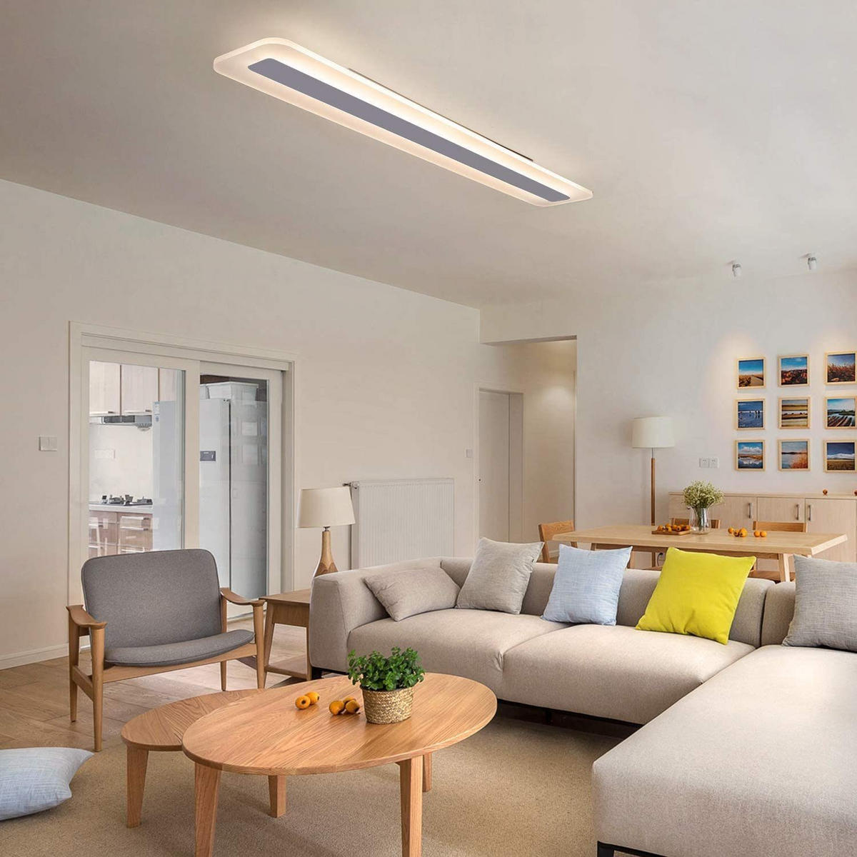 LED-DECKENLEUCHTE Jojo 100/15/5 cm - Weiß, Kunststoff (100/15/5cm) - Nettlife