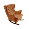 SCHAUKELSESSEL mit gepolstertem Sitz und Armlehnen, 102x81x95 cm, Orange_29824 - Braun/Orange, Holz/Textil (81/102/95cm) - DomoHome
