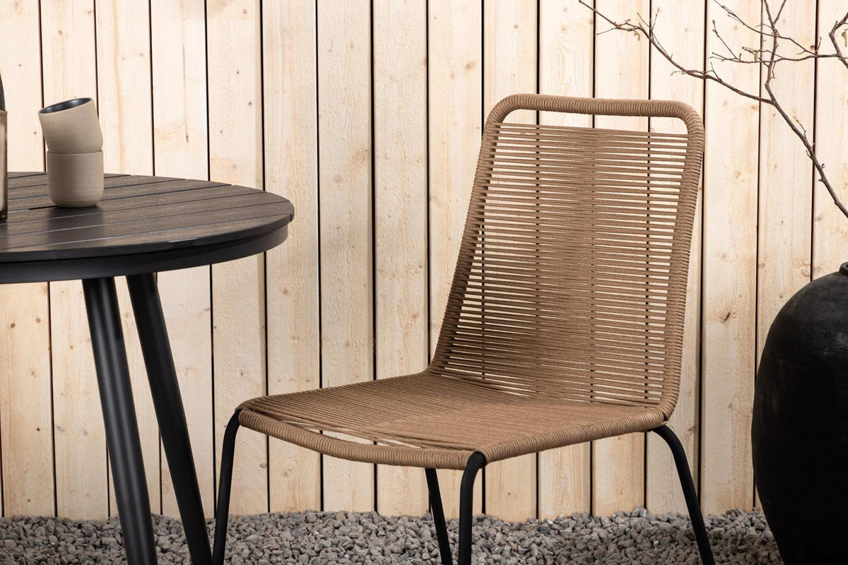 GARTENTISCHGRUPPE Schwarz - Schwarz, Kunststoff/Metall - ebuy24