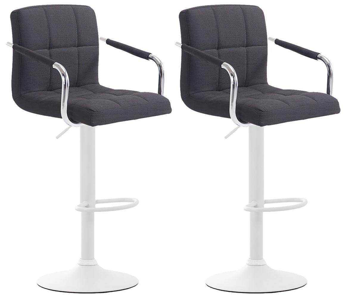 BARHOCKER 2er Set Stoff schwarz - Schwarz/Weiß, Textil/Metall (54/91/46cm) - CLP
