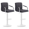 BARHOCKER 2er Set Stoff schwarz - Schwarz/Weiß, Textil/Metall (54/91/46cm) - CLP
