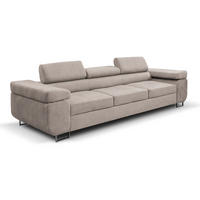 SOFA Marlene II 274 x 97 cm, mit verstellbaren Kopfstützen Schlaffunktion Wohnzimmersofa 3 Sitzer, beige - Beige, Kunststoff (274/87/97cm) - Margaret Hadas24