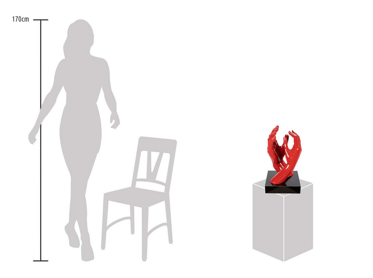 SKULPTUR Rot 21/41 cm - Rot, Stein (4.85/41/21cm) - KUNSTLOFT