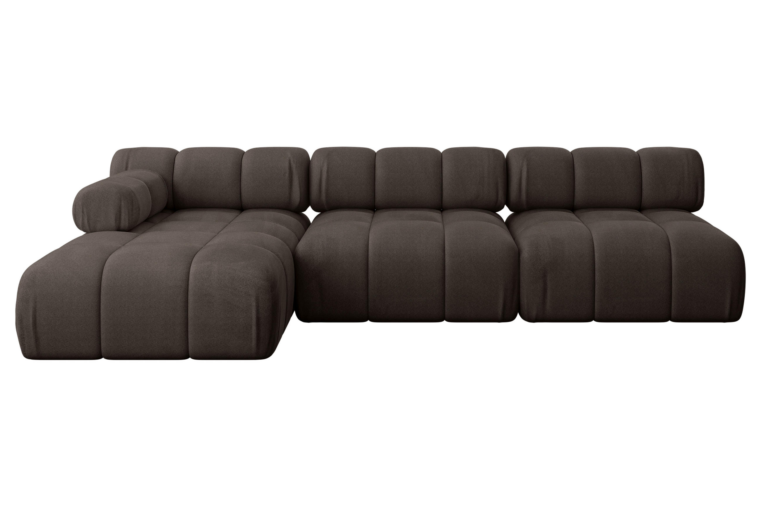 ECKSOFA modulares Sofa Razon-L2 - 285x160x70 cm Braun Velours - Braun, Holzwerkstoff/Textil (285/160cm) - ALTDECOR