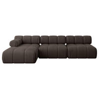 ECKSOFA modulares Sofa Razon-L2 - 285x160x70 cm Braun Velours - Braun, Holzwerkstoff/Textil (285/160cm) - ALTDECOR