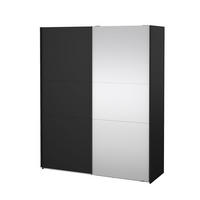 SCHIEBETÜRENSCHRANK, Como, Schwarz, Holzwerkstoff, 179 x 67 x 221 cm - Schwarz, Holzwerkstoff (179/221/67cm) - ebuy24