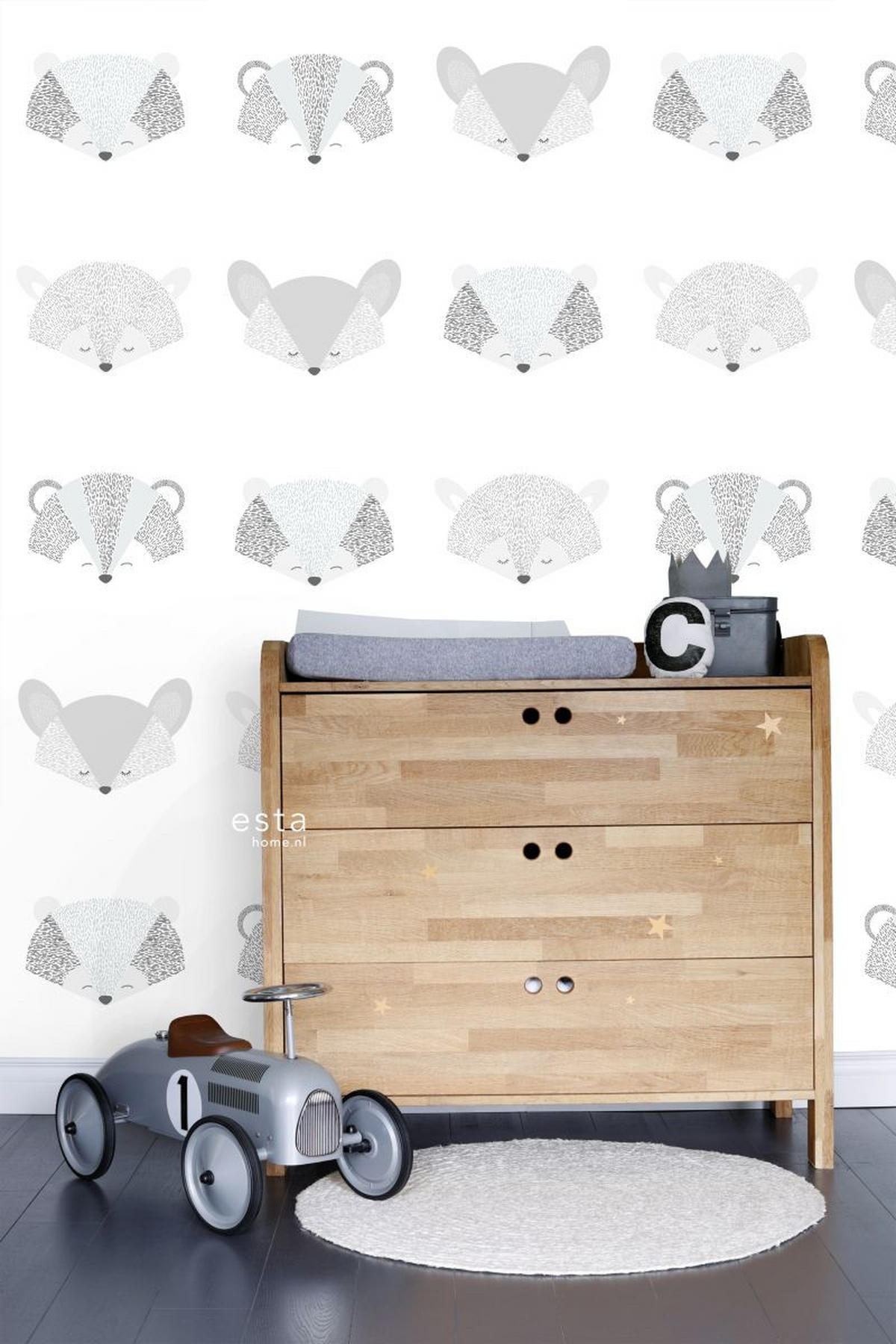 XXL-VLIESTAPETE Tierköpfe 50 x 900 cm - Grau, Papier (50/0.1cm) - ESTAhome
