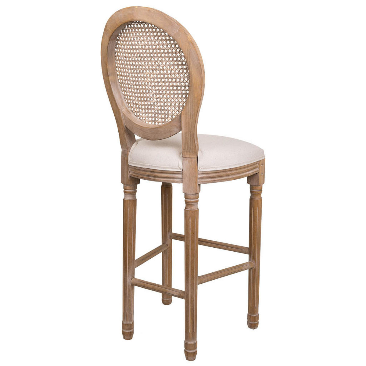 BARHOCKER aus Holz, 48x42x76cm - Beige, Naturmaterialien (48/121/42cm) - Wanderlust