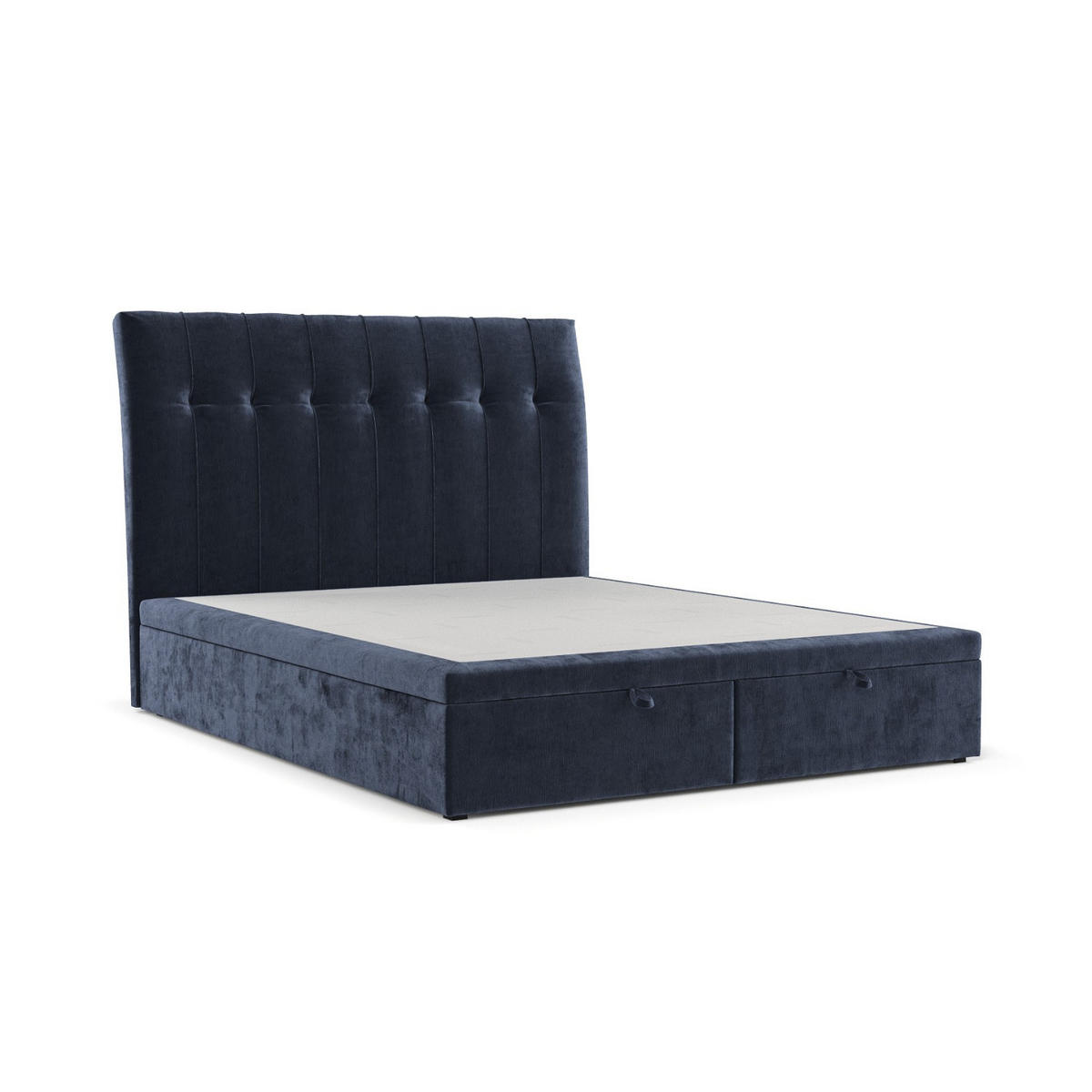POLSTERBETT Kelsea mit Stauraum 200/200 cm Marineblau im Lotta Stoff - Schwarz/Dunkelblau, Holz/Holzwerkstoff (200/200cm) - AltaBeds