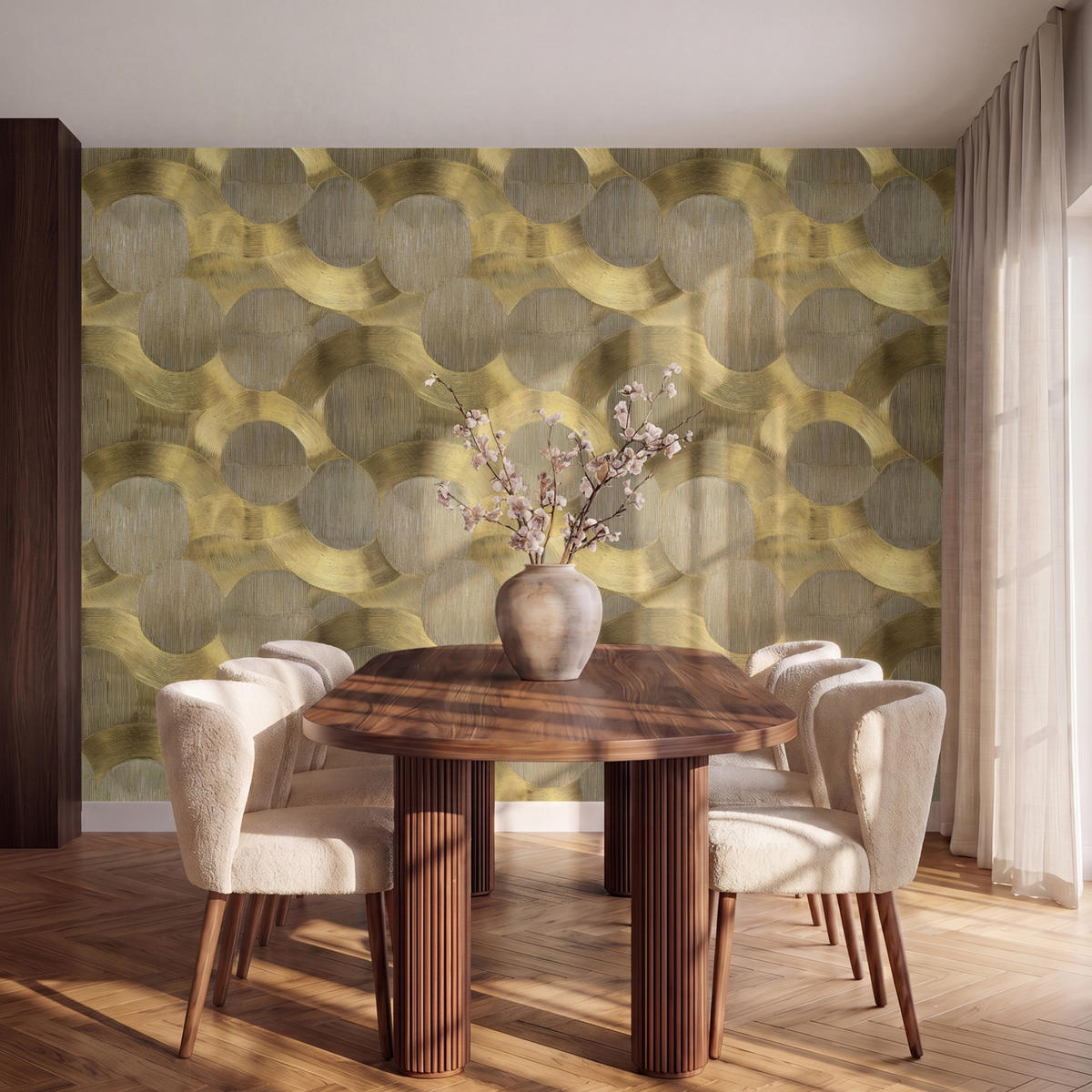 TAPETE - Modern - Geometrisch - Gold - 280x200 cm - Goldfarben, Papier (280/200cm) - OnlyWow