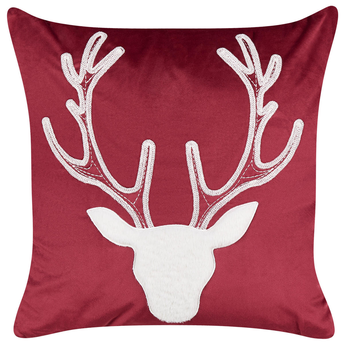 DEKOKISSEN 2er-Set Rot 45/45 cm Bicocca - Rot/Weiß, Textil (45/45cm) - Beliani