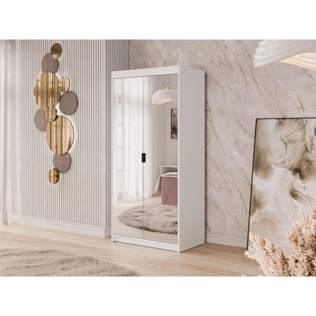 Thumbnail - Mirjan24 Kleiderschrank, Weiß, Holzwerkstoff, Rechteckig, 90x191x53 cm, Schlafzimmer, Kleiderschränke