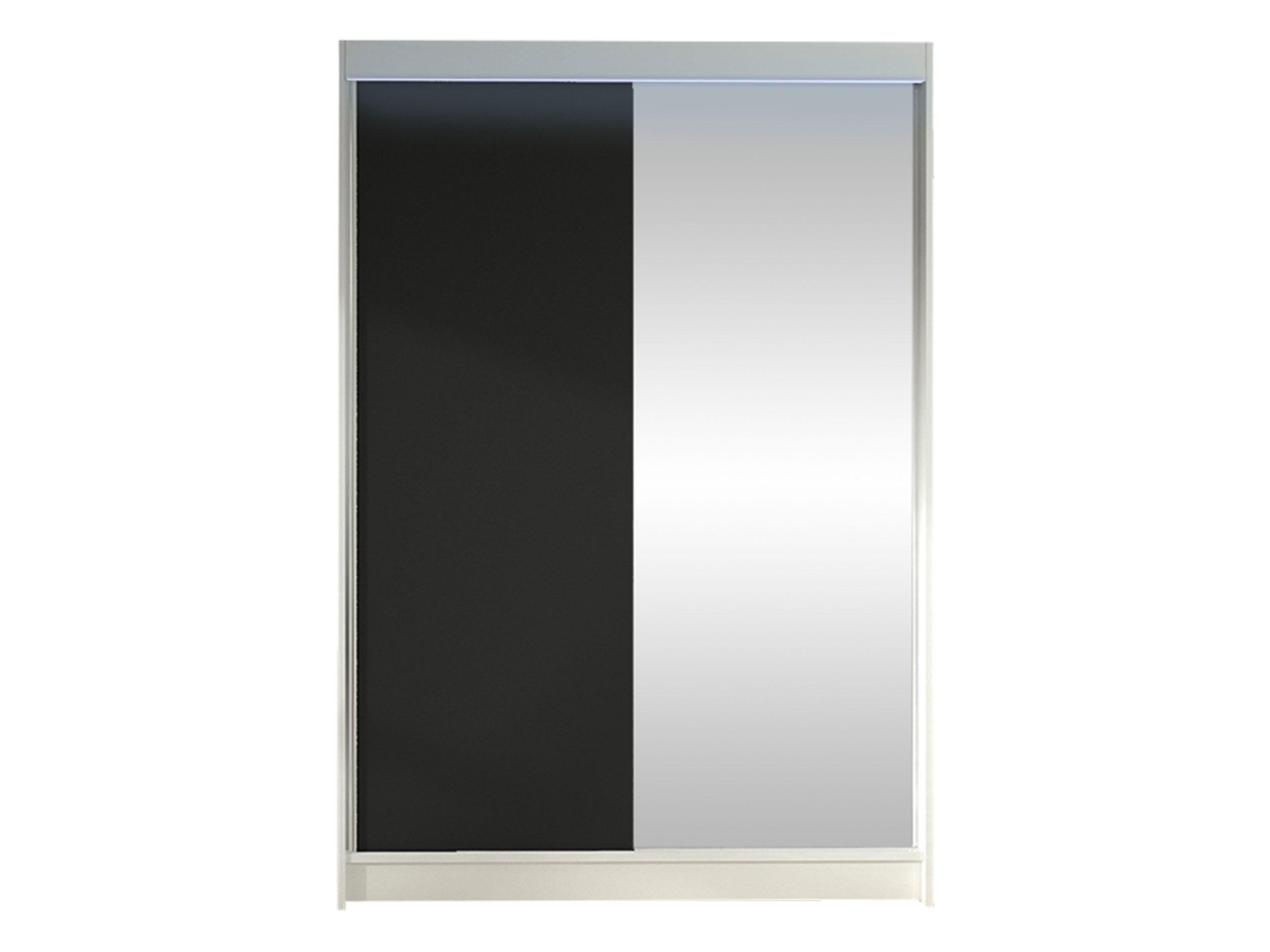 SCHWEBETÜRENSCHRANK Lino I mit RGB LED Beleuchtung - Schwarz/Weiß, Holzwerkstoff/Metall (120/200/58cm) - MIRJAN24