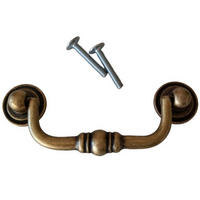 HÄNGEGRIFF BA 80mm Truhe Messing brüniert Kommode Altmessing Vintage - Messingfarben, Metall (10.2/1.5/10.2cm) - Livingpoint24