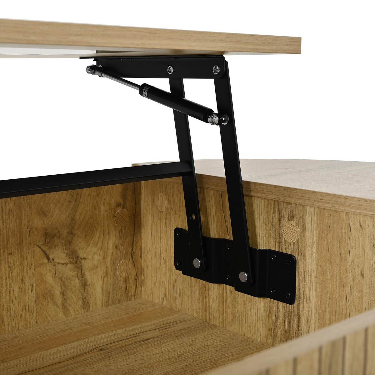 KONFERENČNÍ stolek z MDF 100x40,5x50 cm dubový s výškově nastavitelnou deskou, posuvnými dveřmi a úložným prostorem - barva dubu, kompozitní dřevo (100/50/40.5cm) - Modfu