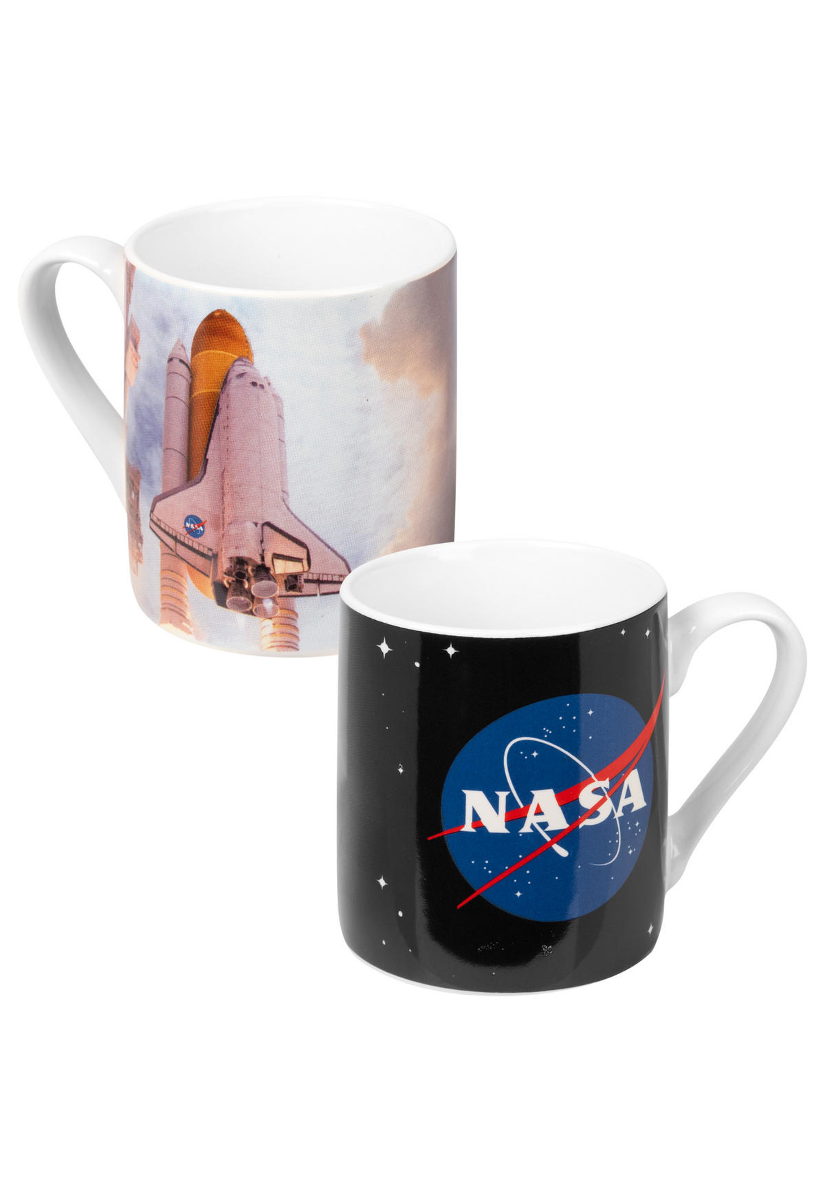 FRÜHSTÜCKSSET NASA Rocket Blau 3-teilig - Multicolor, Keramik (23.8/11.2/23.3cm) - United Labels