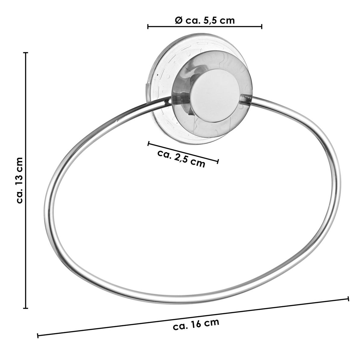 HANDTUCHRING VENTOSA, transparent, Kunststoff - Edelstahlfarben, Metall (16/2.5/13cm) - bremermann
