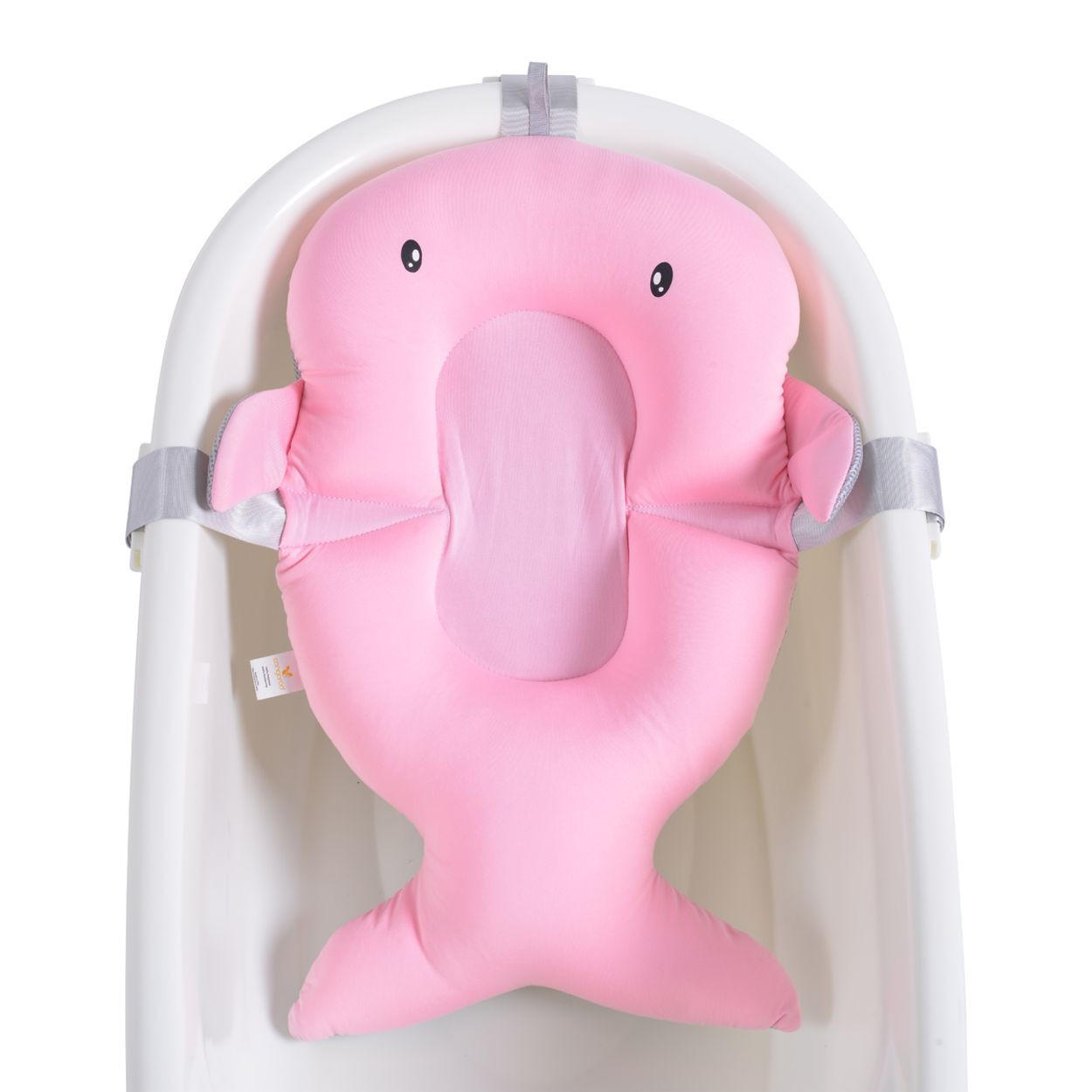 BABYBADEKISSEN Bailey rosa für Babybadewannen, schnell trocknender Stoff, Kunststoff-Clips - Rosa, Textil (37/54cm) - Cangaroo
