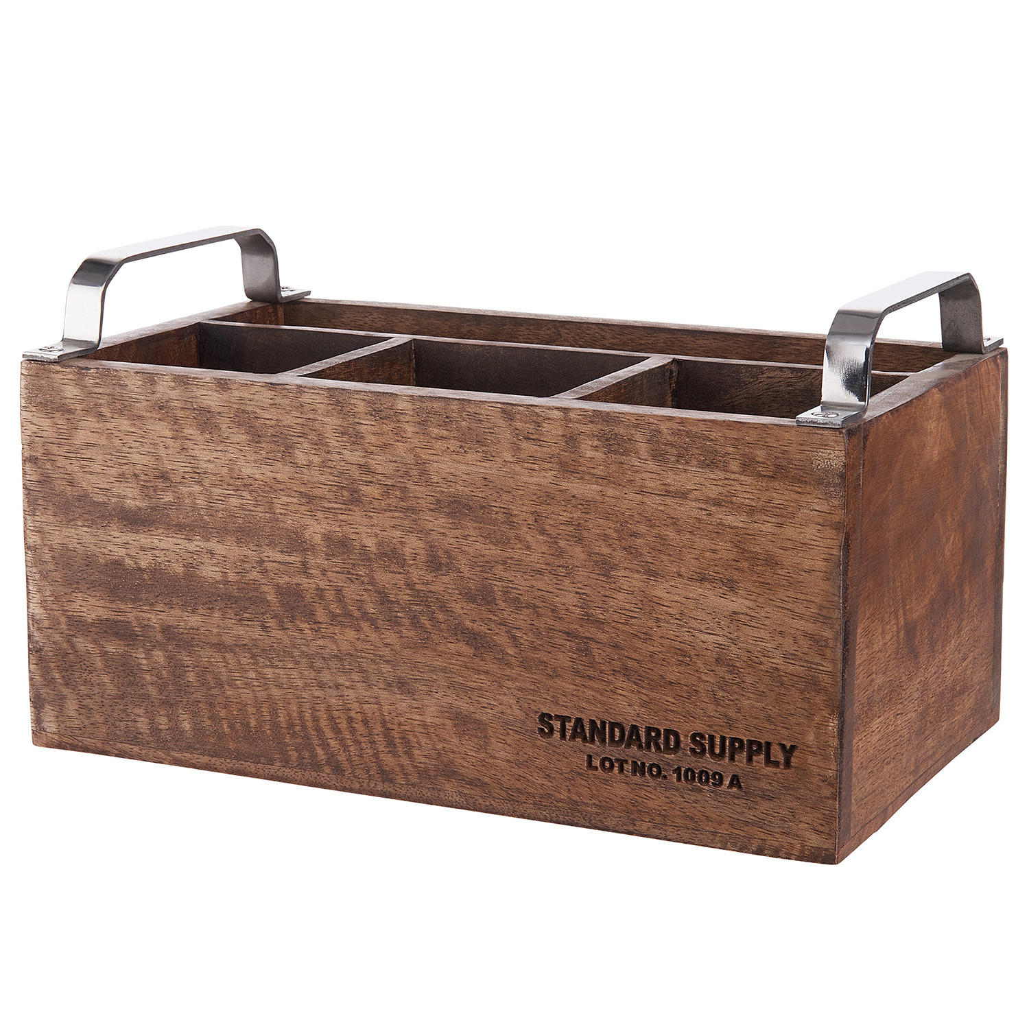 BESTECKTRÄGER Standard Supply - Braun, Holz (14/14/24cm) - BUTLERS