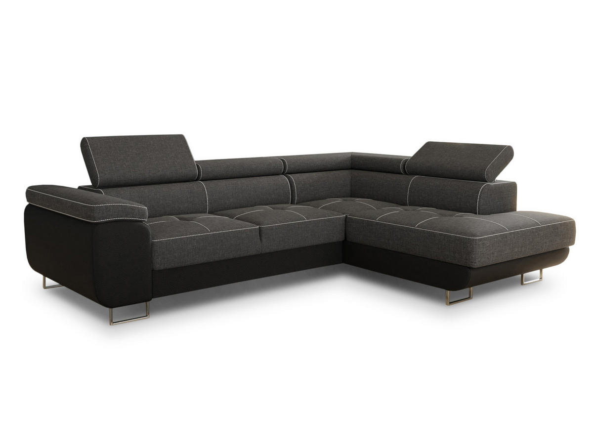 ECKSOFA Caris, Seite: Rechts - Schwarz/Grau, Holz/Textil (273/203cm) - Sofnet
