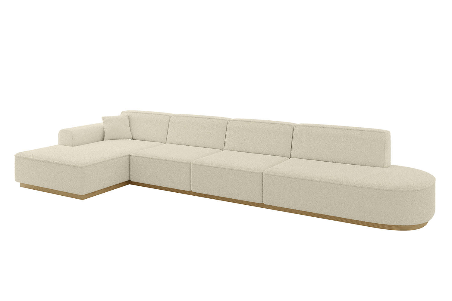 ECKSOFA Ottomane Links IREA-L3-v2 - 403x165x81 cm Beige - Beige, Holzwerkstoff/Textil (403/165cm) - ALTDECOR