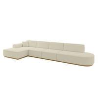 ECKSOFA Ottomane Links IREA-L3-v2 - 403x165x81 cm Beige - Beige, Holzwerkstoff/Textil (403/165cm) - ALTDECOR