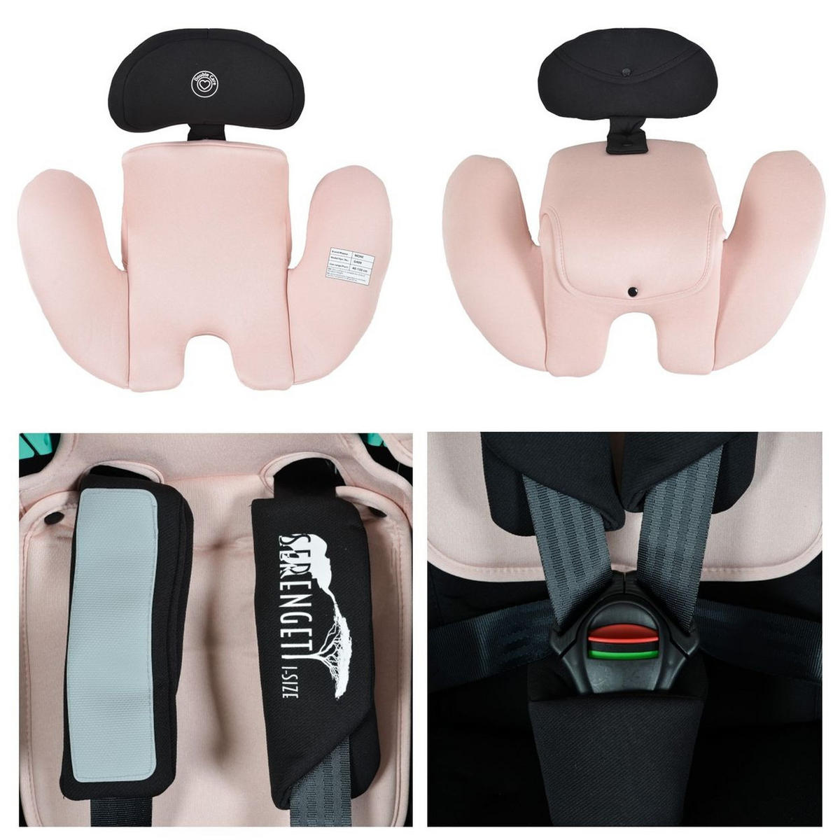 KINDERSITZ Serengeti i-Size rosa (40-150cm) Isofix, Kuscheltier, Nackenkissen - Rosa, Kunststoff (44/60/17cm) - Moni