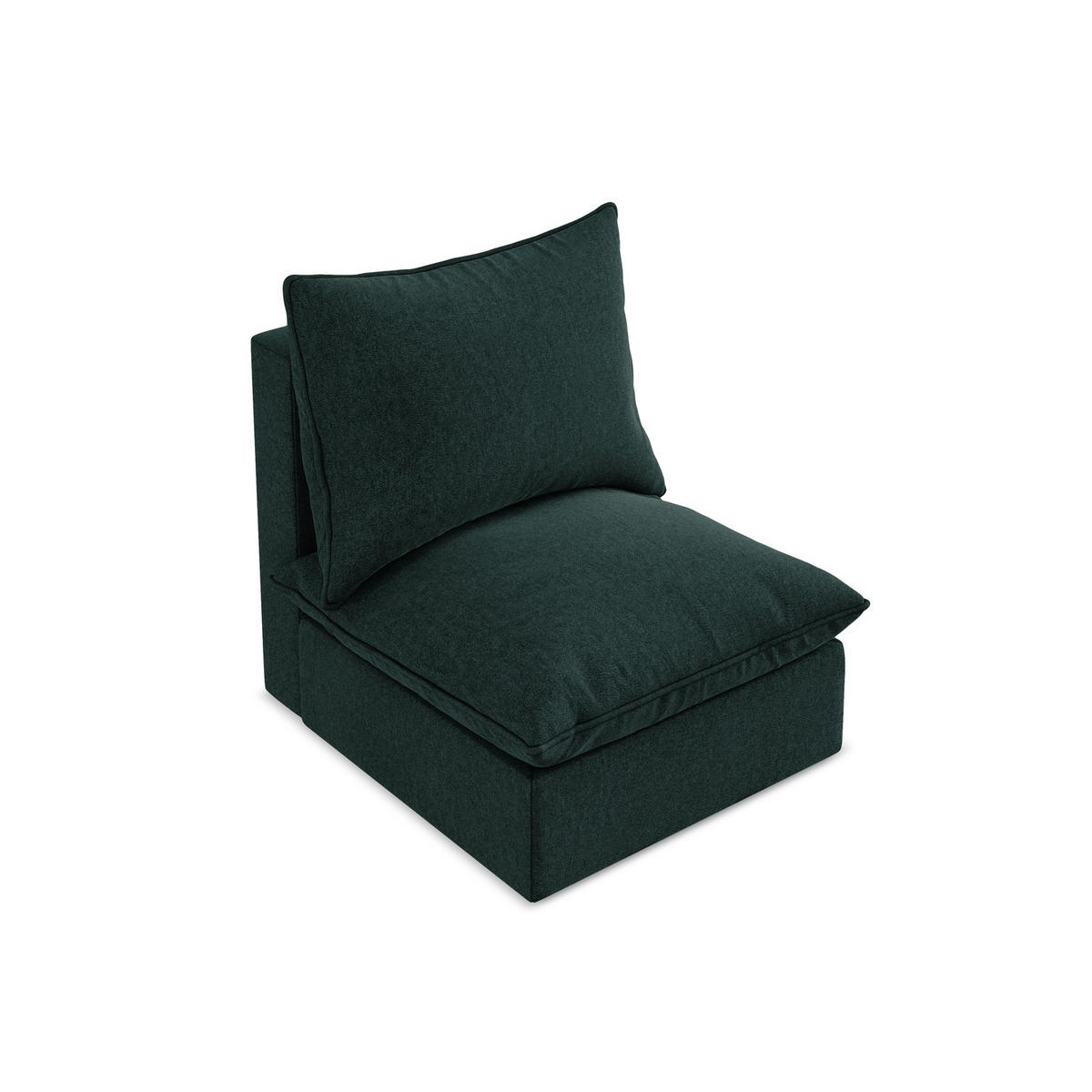 SOFAELEMENT Samt Stoff Grün - Schwarz/Olivgrün, Holzwerkstoff/Kunststoff (75/77/90cm) - LaMiaSofa