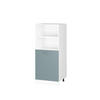 HOCHSCHRANK R-Line Blau-Grau 60 cm mit offenen Regalen, und Tür - Blaugrau/Weiß, Holzwerkstoff (60/143/57.2cm) - Vicco