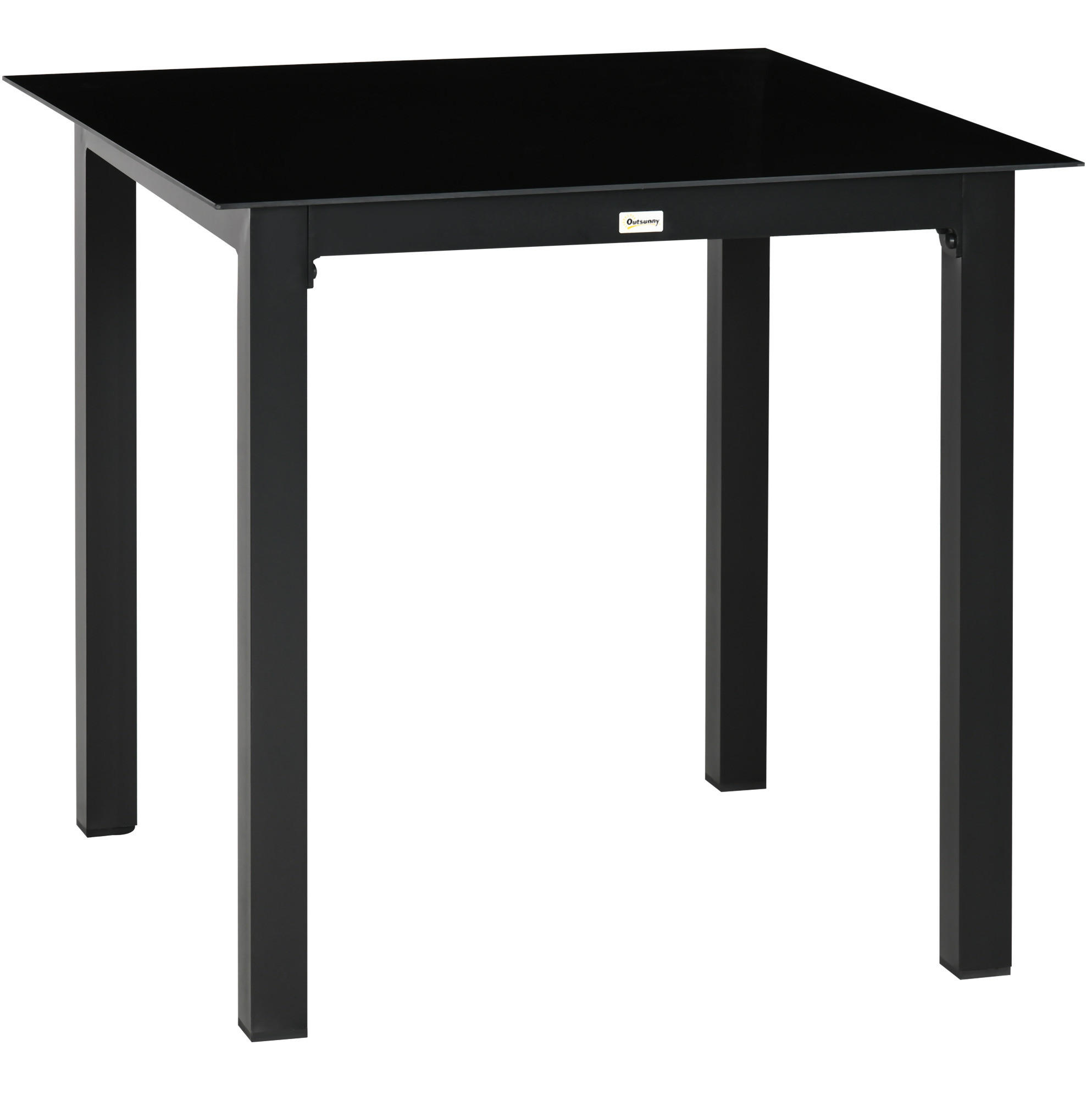 Modfu ZAHRADNÍ stůl z hliníku 80x80x74 cm černý s tvrzenou skleněnou deskou a nastavitelnými nožkami