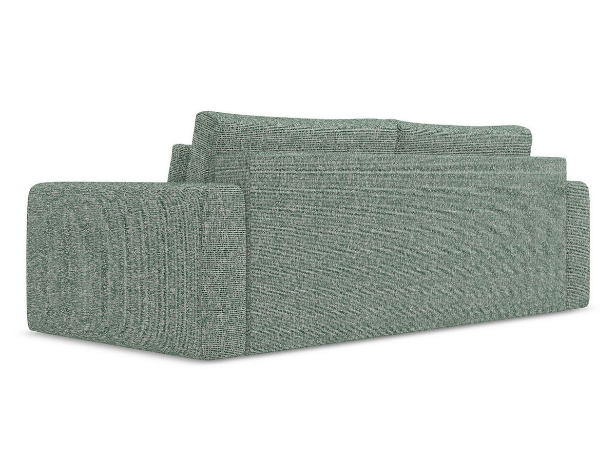 3-SITZER SOFA mit Schlaffunktion Strukturstoff Stoff Grün - Schwarz/Hellgrün, Kunststoff/Textil (238/82/105cm) - Makamii