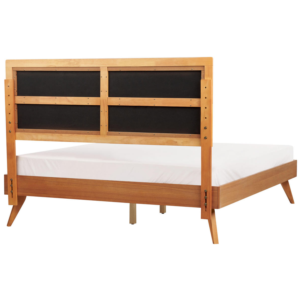 BETT mit Lattenrost 160/200 cm Hellbraun Poissy - Hellbraun/Beige, Holzwerkstoff (160/200cm) - Beliani