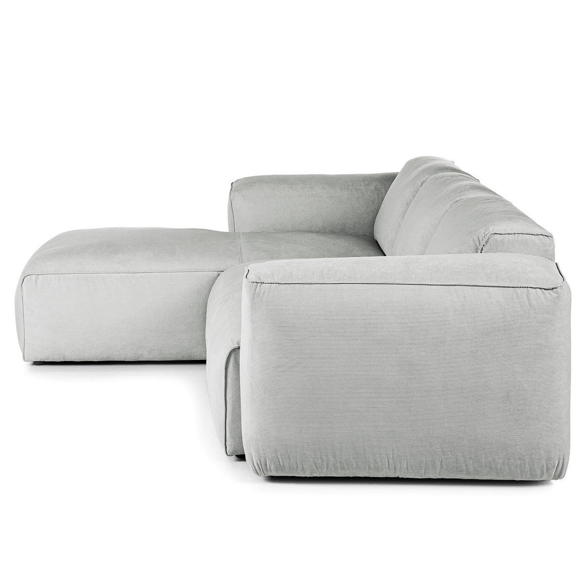 3-SITZER ECKSOFA mit Longchair - Schwarz/Grau, Kunststoff/Textil (251/173cm) - home24