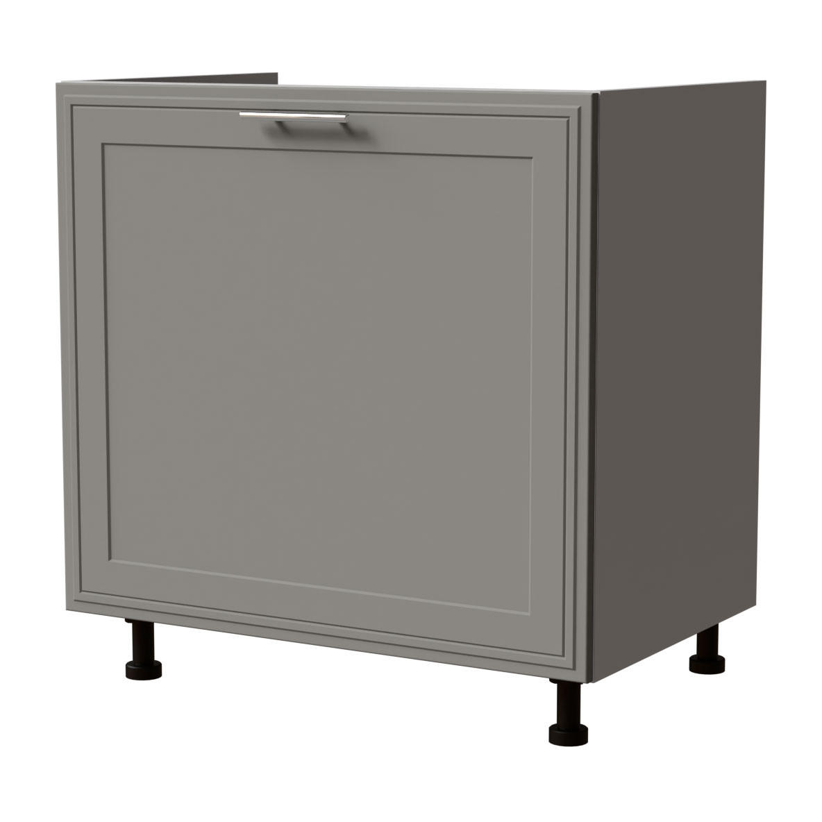 SPÜLENUNTERSCHRANK Salo D1ZA/80 Grau / Dust Grey Matt 80 / 50 / 82cm - Blum Teilauszug - Grau, Holz/Holzwerkstoff (80/82/50cm) - Feldmann-Wohnen