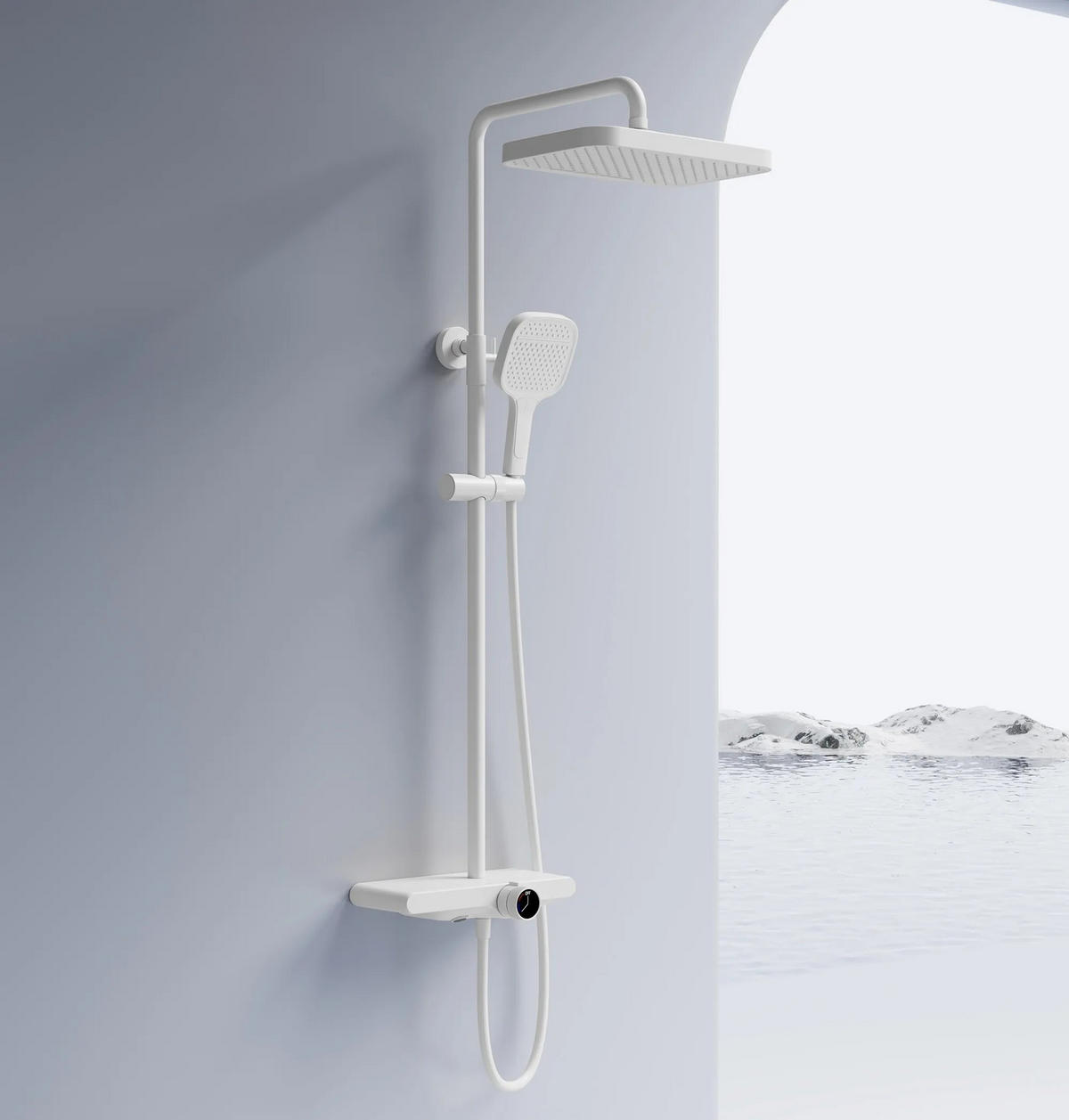 DUSCHGARNITUR Rea Bari White - Weiß, Metall (33/118.5/51cm) - REA