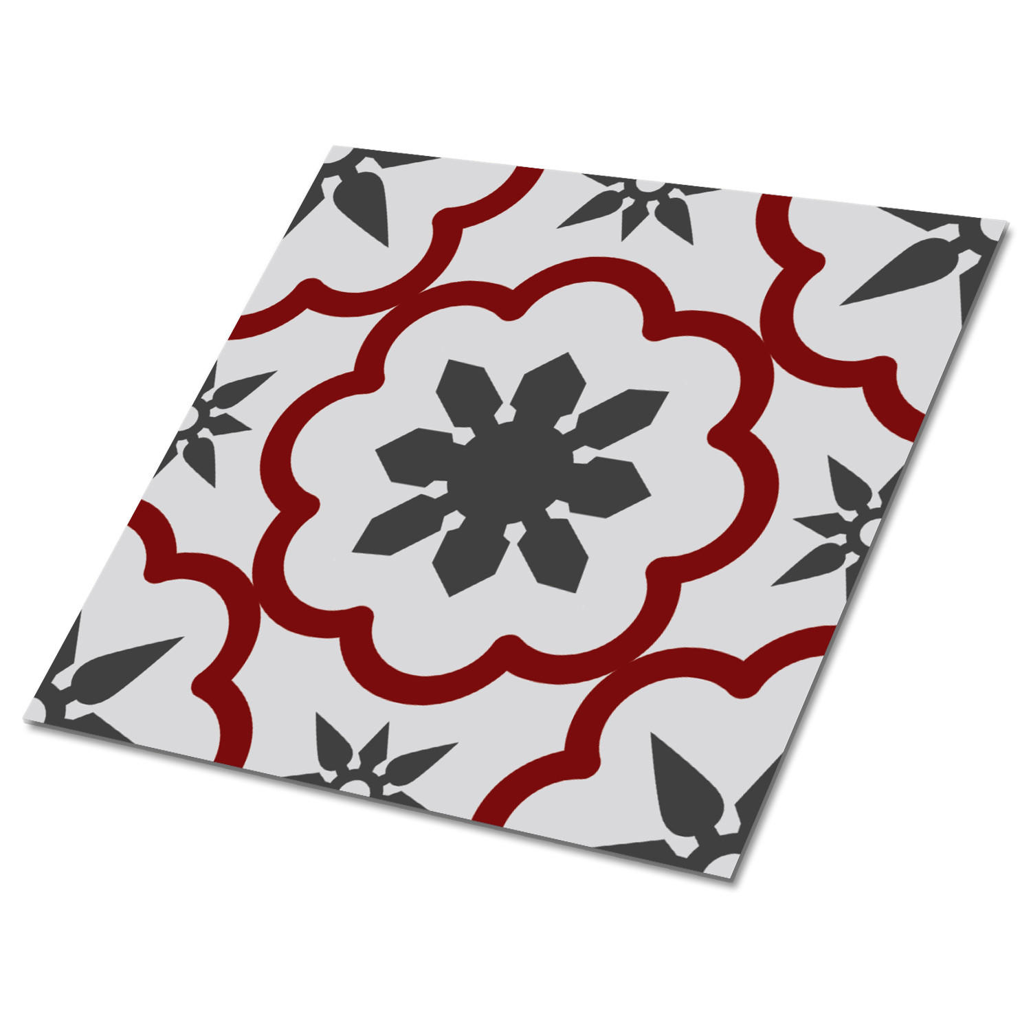 FLIESENAUFKLEBER 9 Stück 30x30 cm selbstklebend Geometrische Sterne - Grau, Textil (30/1.6/30cm) - TULUP