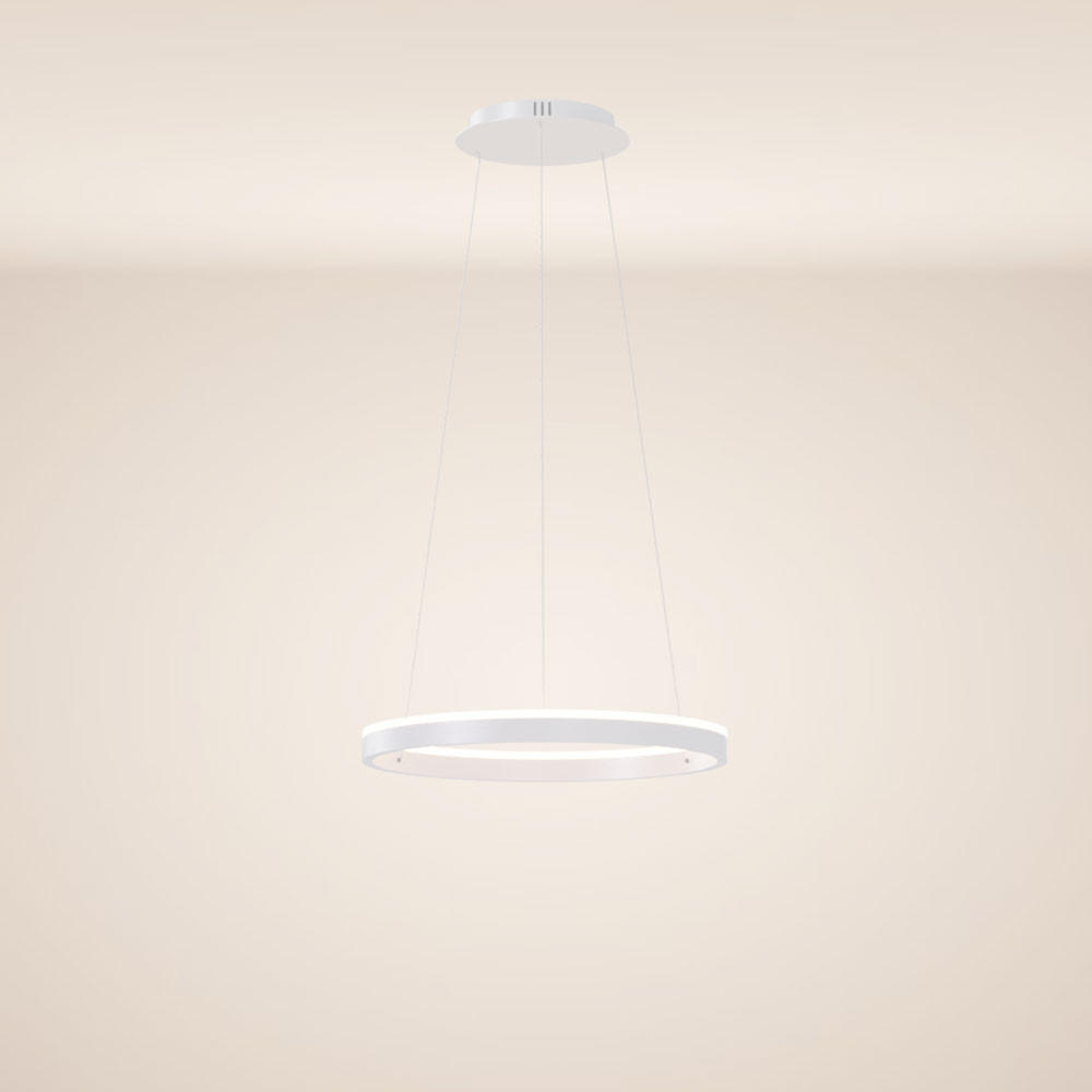 LED-HÄNGELAMPE Ring Weiß Ø 40cm - Weiß, Metall (40/40/3.3cm) - s.luce