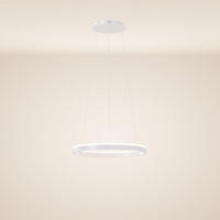 LED-HÄNGELAMPE Ring Weiß Ø 40cm - Weiß, Metall (40/40/3.3cm) - s.luce