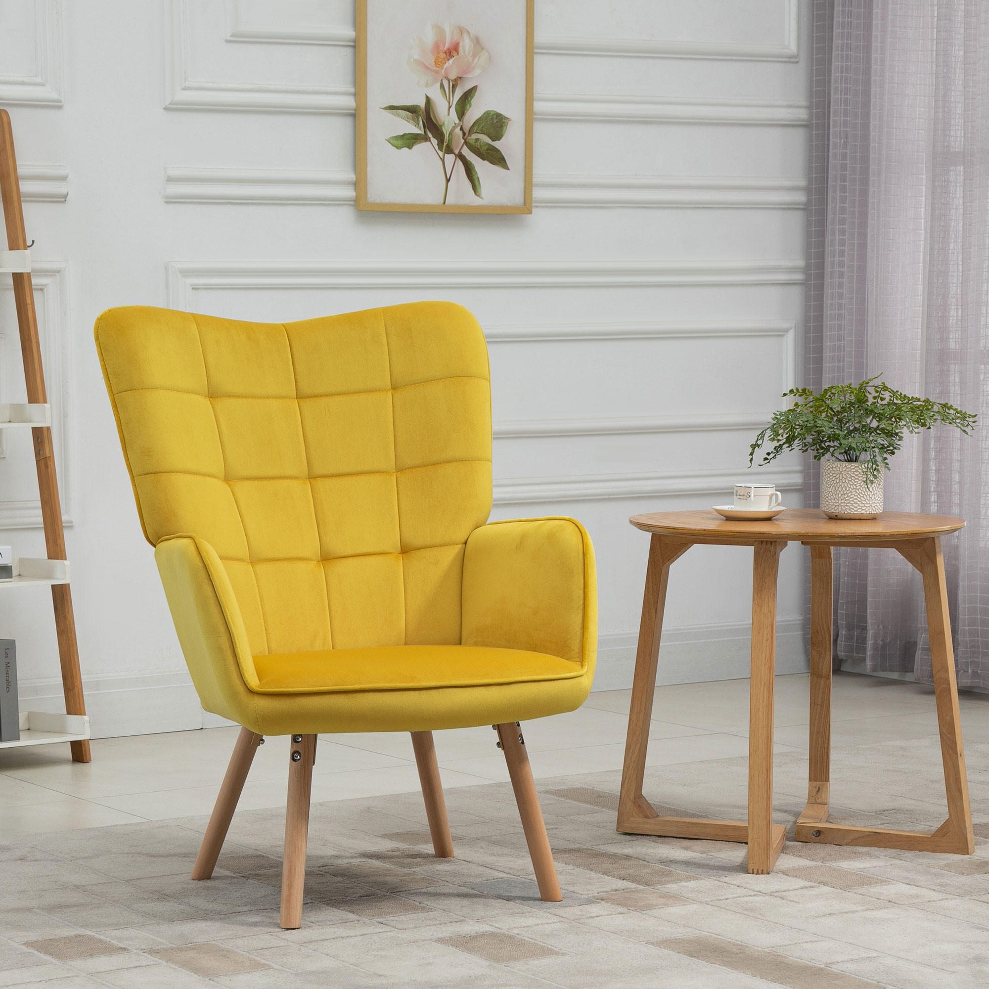 SESSEL mit Samtoptik, Gelb - Gelb, Textil (71/101/76cm) - HOMCOM