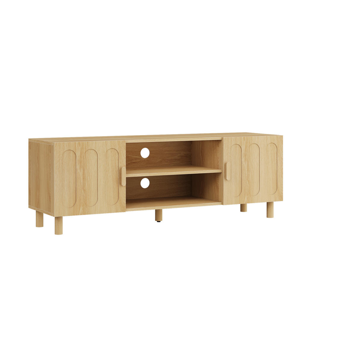 TV-LOWBOARD 140/40/48 cm eichefarben aus MDF mit Stauraum - Eichefarben, Holzwerkstoff (40/46/140cm) - OKWISH