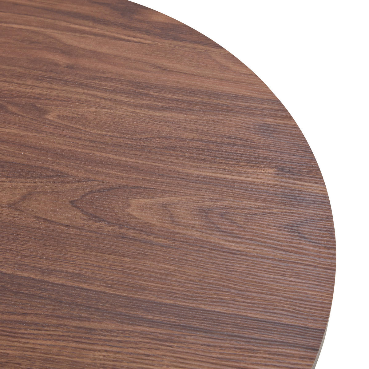 COUCHTISCH aus MDF und Metall Ø70x42 cm in Walnuss mit Kannelierung - Walnussfarben, Holzwerkstoff (70/70/42cm) - Modfu