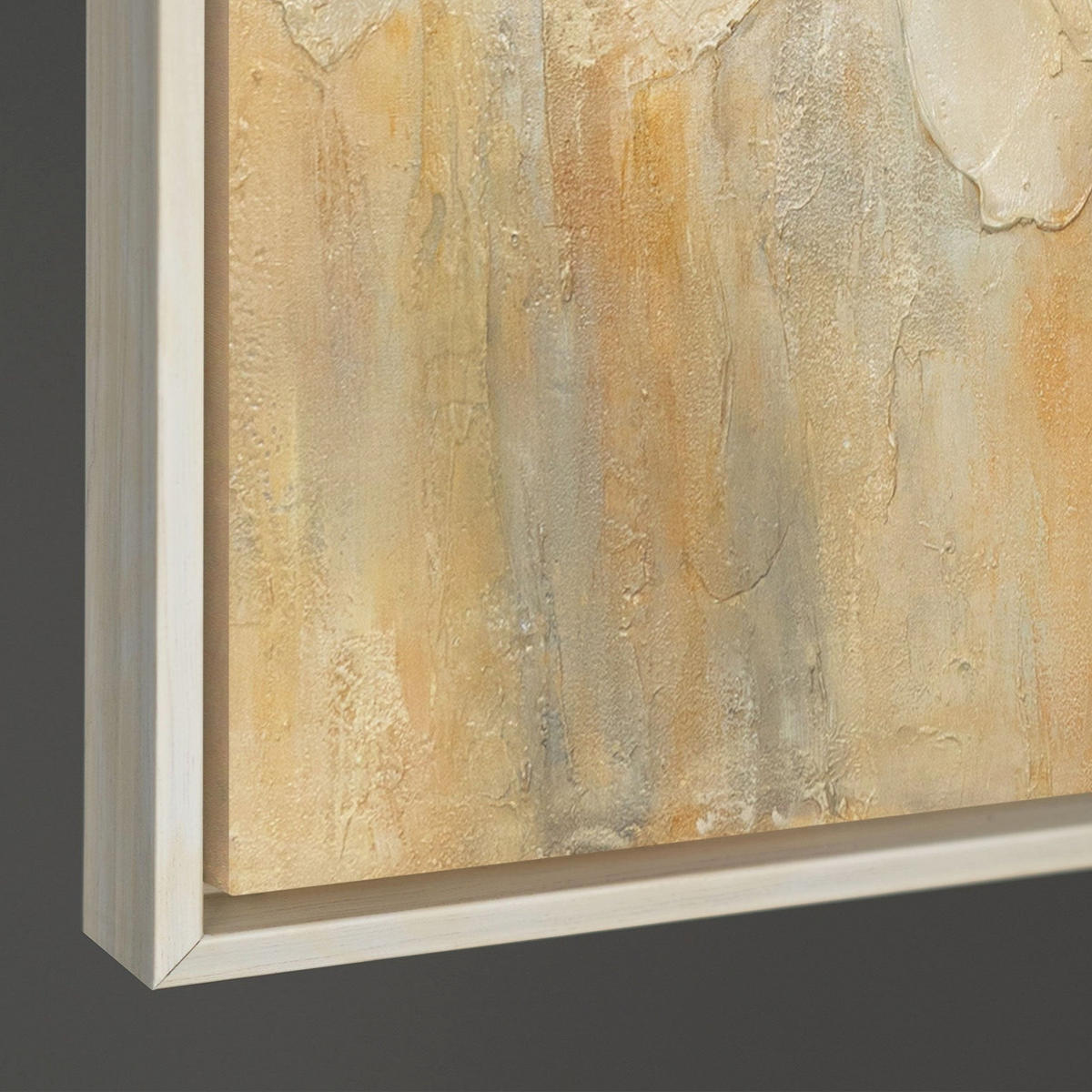 GEMÄLDE Feuerstaub Schattenfugenrahmen Beige 120x80 cm - Beige, Holz (120/80cm) - YS-art gallery