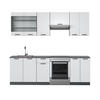 KÜCHENZEILE Fame-Line Weiß Landhaus/Anthrazit 240 cm, AP Anthrazit - Anthrazit/Creme, Holzwerkstoff (240/81.6/60cm) - Vicco