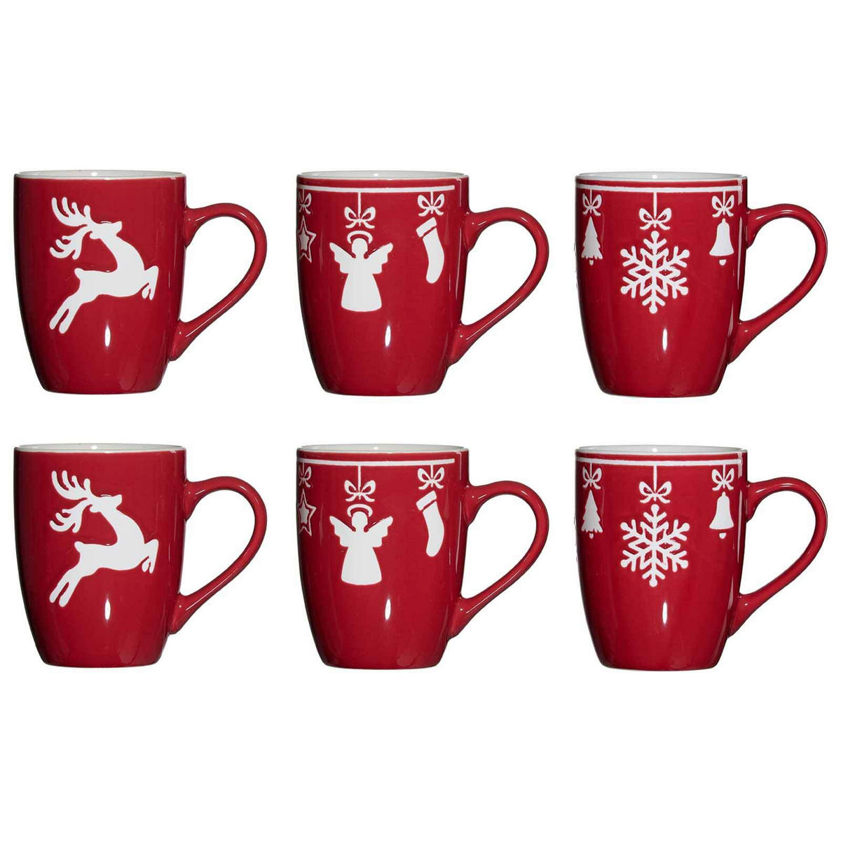 KAFFEEBECHER Navidad rot 360 ml 6er Set - Rot, Keramik (0.36L) - Ritzenhoff Breker