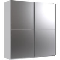 SCHWEBETÜRENSCHRANK Queen in Weiß 179 x 198 x 65 cm (BxHxT) – Kleiderschrank mit zwei Spiegeltüren - Weiß, Holzwerkstoff (80/200/120cm)