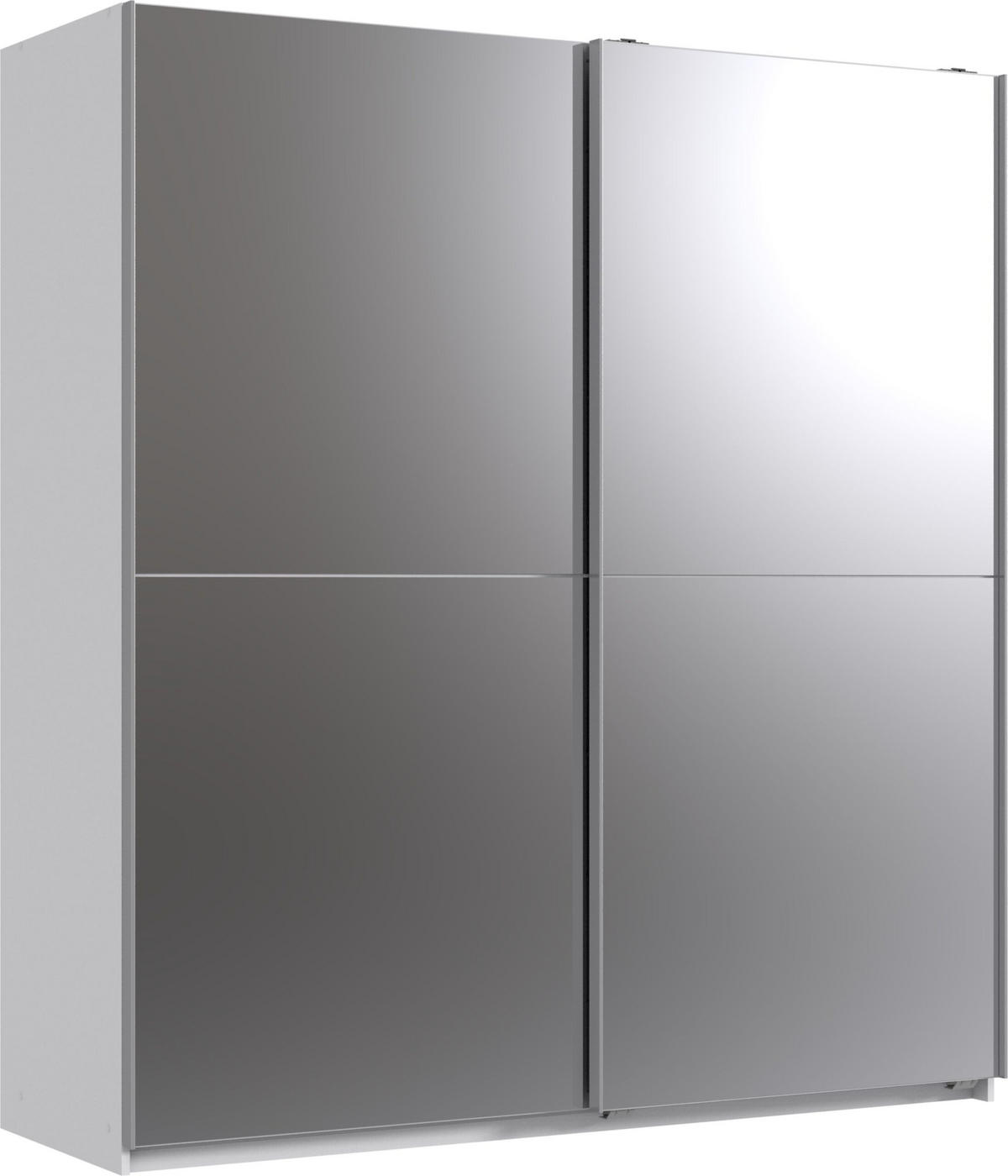 SCHWEBETÜRENSCHRANK Queen in Weiß 179 x 198 x 65 cm (BxHxT) – Kleiderschrank mit zwei Spiegeltüren - Weiß, Holzwerkstoff (80/200/120cm)