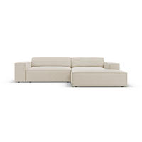 ECKSOFA modular rechts Jodie aus Samt dunkelbeige 3 Sitzplätze - Mokka, Textil (166/224cm) - Micadoni