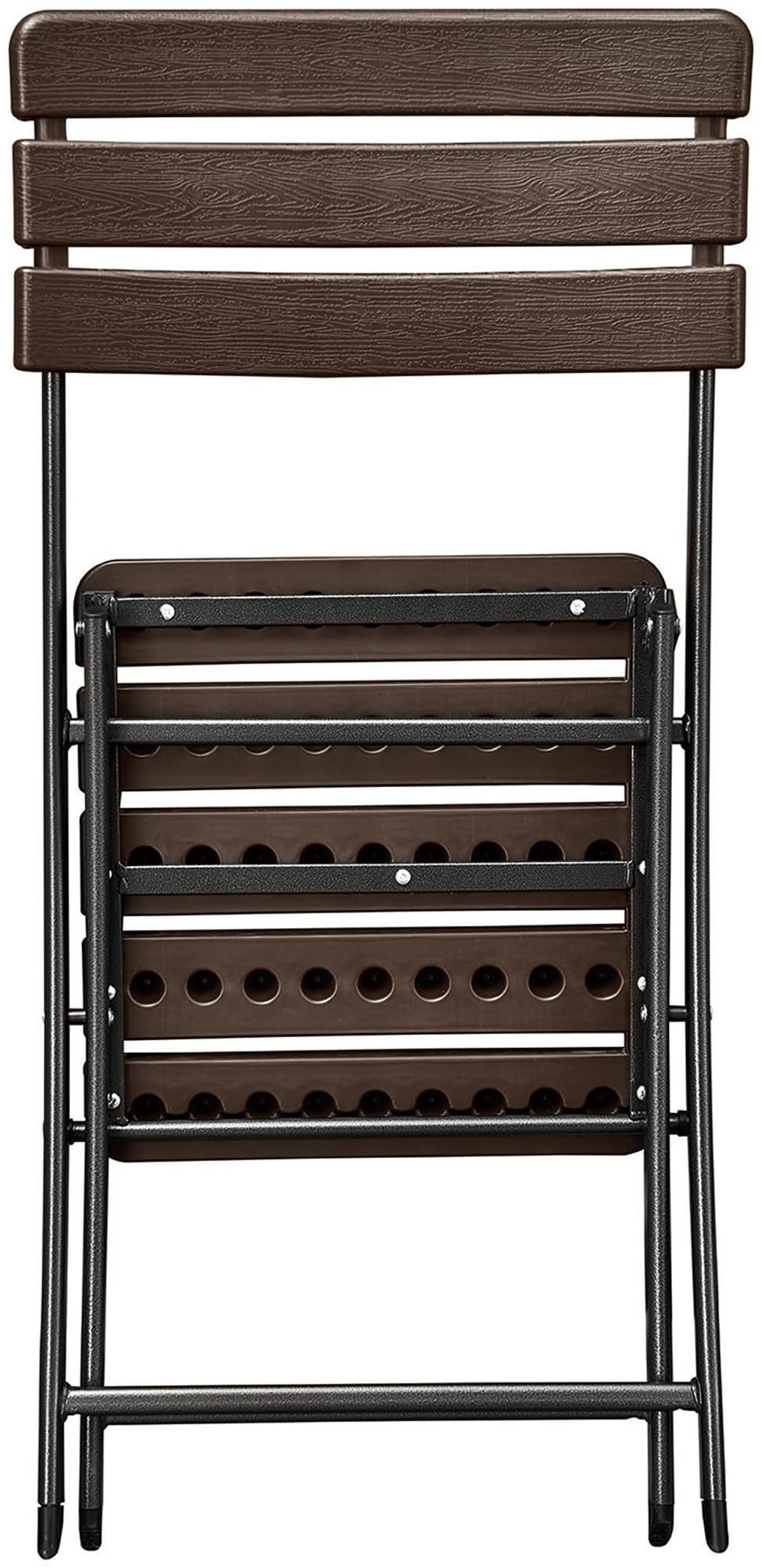 GARTENSTUHL 2er Set Lena Holz-Optik Klappstuhl - Braun, Kunststoff (46/81/55cm) - DELUKE