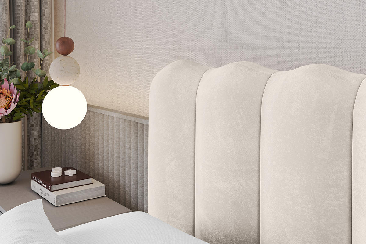 POLSTERBETT mit Bettkasten, Fußteil und Lattenrost, Bett mit Matratze H3/H4 - SORA-Z 120x200 Beige - Beige, Holzwerkstoff/Textil (120/200cm) - ALTDECOR